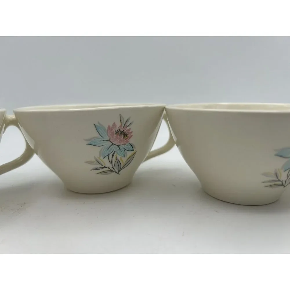 Steubenville‎ Pottery Fairlane Coffee Teacups Vintage 4 Pc set Very Nice